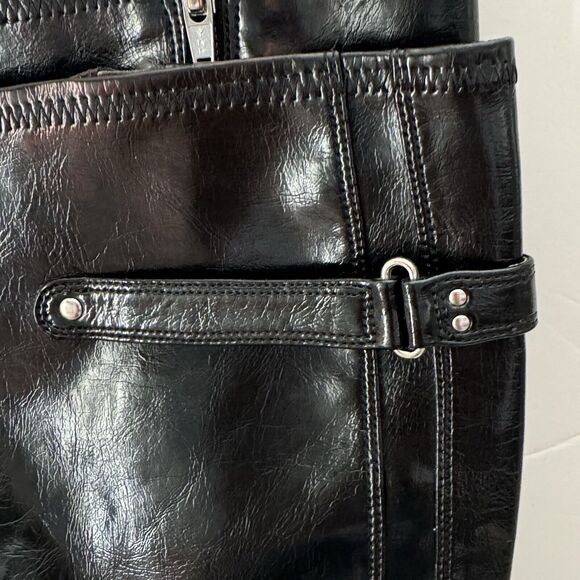 Marc Fisher Sishem Heeled Knee High Boots Pointed Toe 8M Black Goth Witchy - Picture 8 of 14